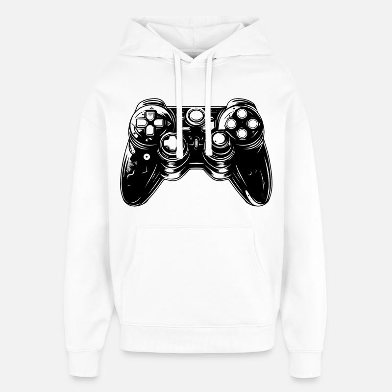 Game Controllers - Oversized Unisex Hoodie by Stanley/Stella - white