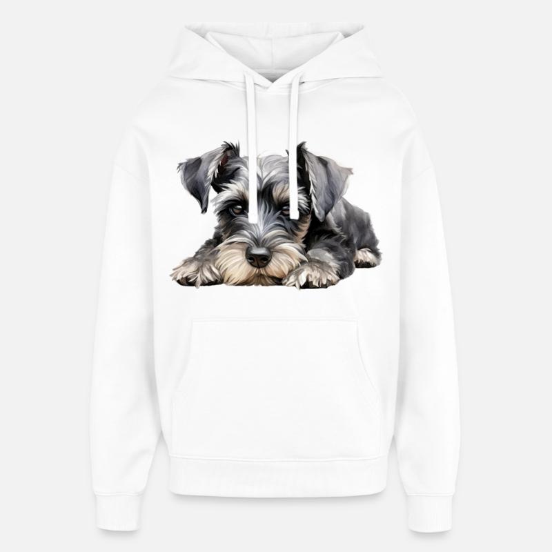 Schnauzer nain - Sweat à capuche unisexe Stanley/Stella Oversized - blanc