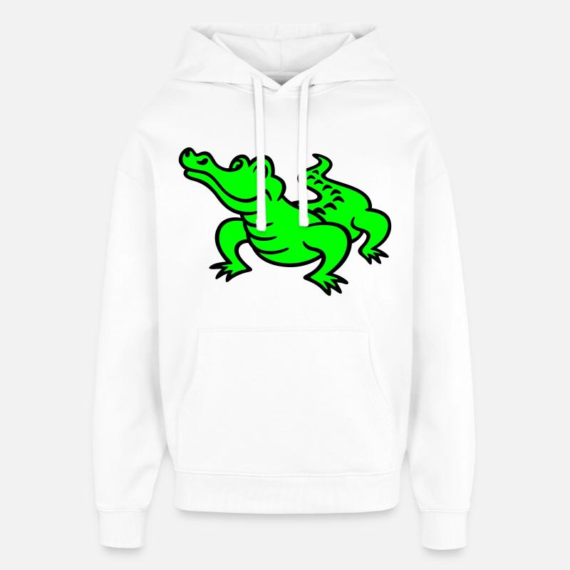 crocodile (a) - Sweat à capuche unisexe Stanley/Stella Oversized - blanc