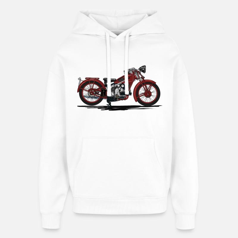 Retro motorcycle - Sweat à capuche unisexe Stanley/Stella Oversized - blanc