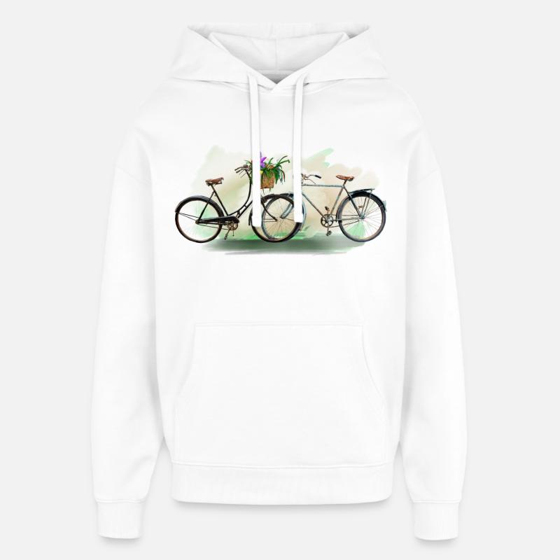 Bicycles love - Sweat à capuche unisexe Stanley/Stella Oversized - blanc