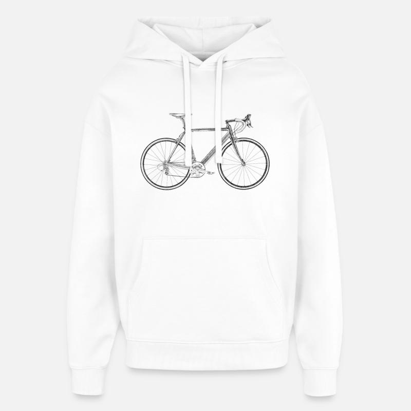 vélo de course - Sweat à capuche unisexe Stanley/Stella Oversized - blanc