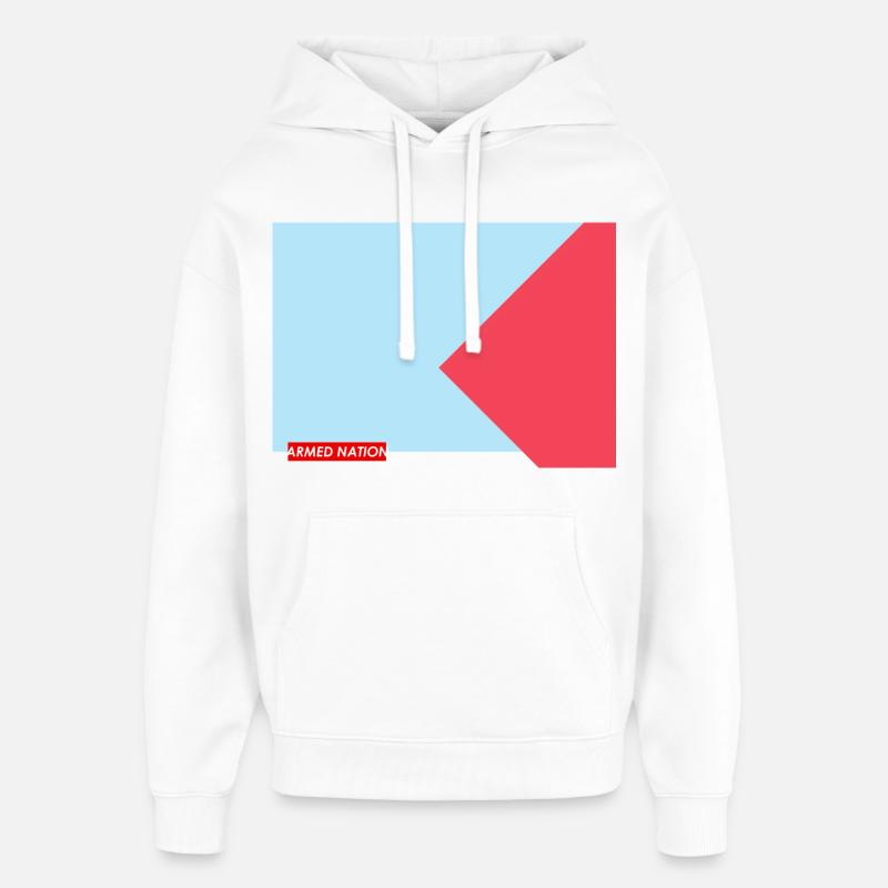 BLEU ROUGE 2025 - Sweat à capuche unisexe Stanley/Stella Oversized - blanc