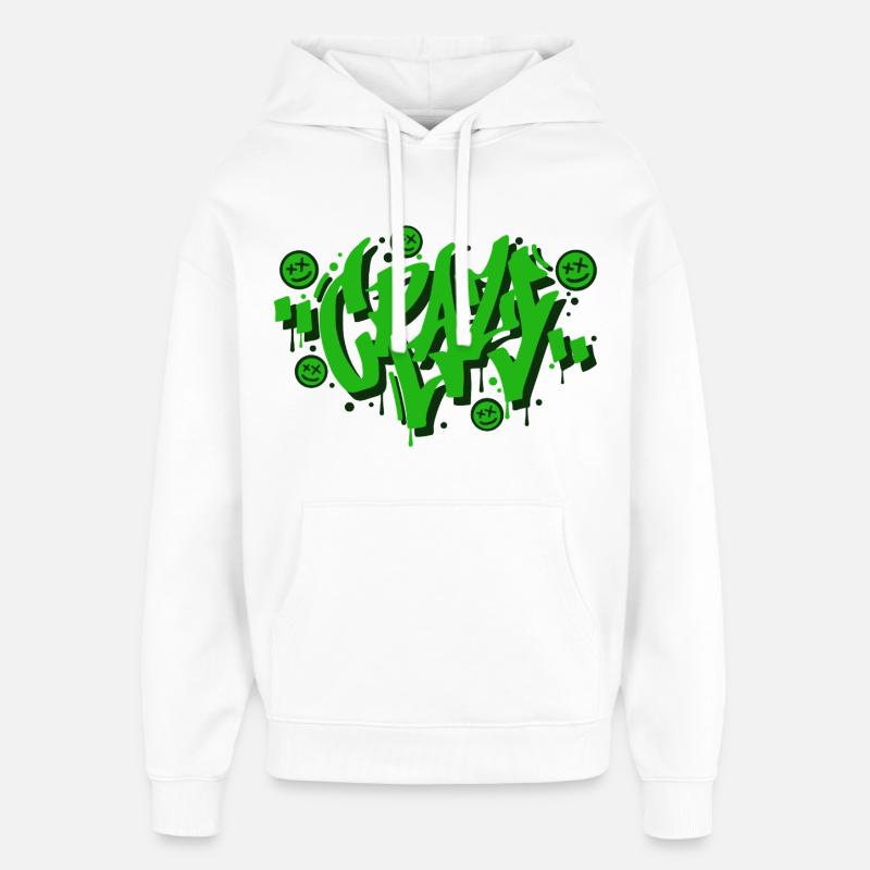 Conception de lettres graffiti folles - Sweat à capuche unisexe Stanley/Stella Oversized - blanc