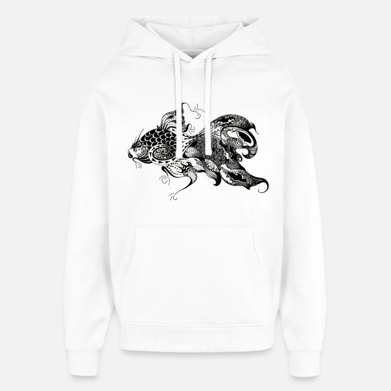 Poisson - Sweat à capuche unisexe Stanley/Stella Oversized - blanc