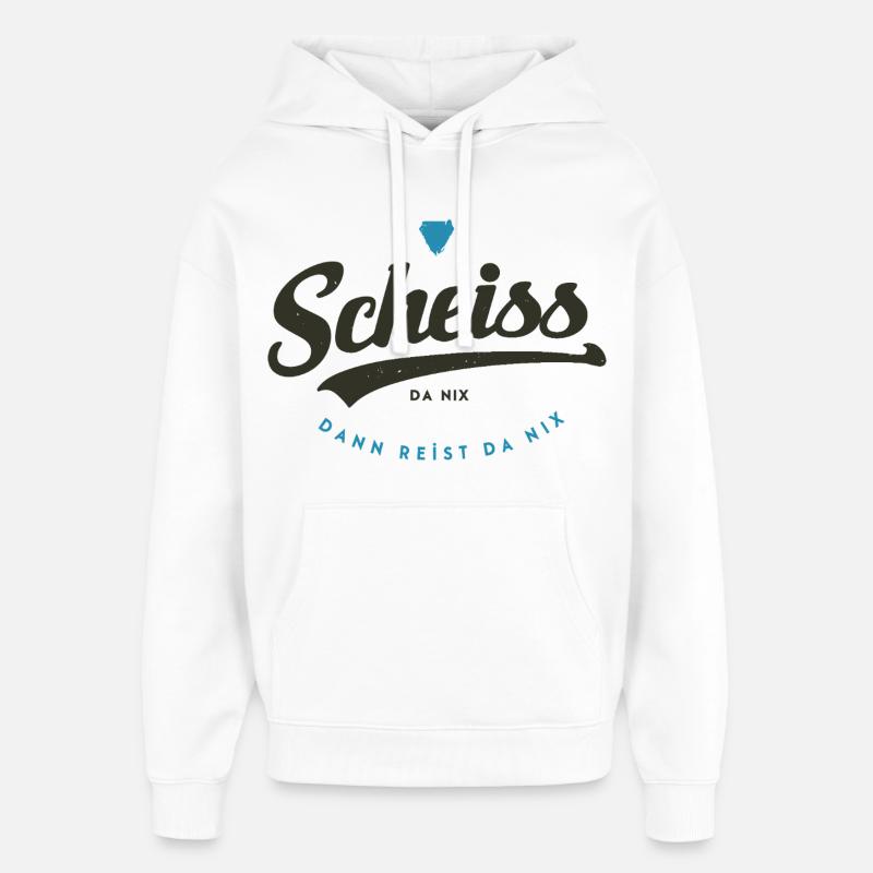 Scheiss da nix - Sweat à capuche unisexe Stanley/Stella Oversized - blanc