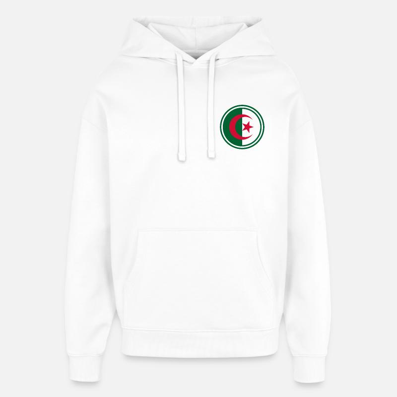 Drapeau de l’Algérie autour - Sweat à capuche unisexe Stanley/Stella Oversized - blanc