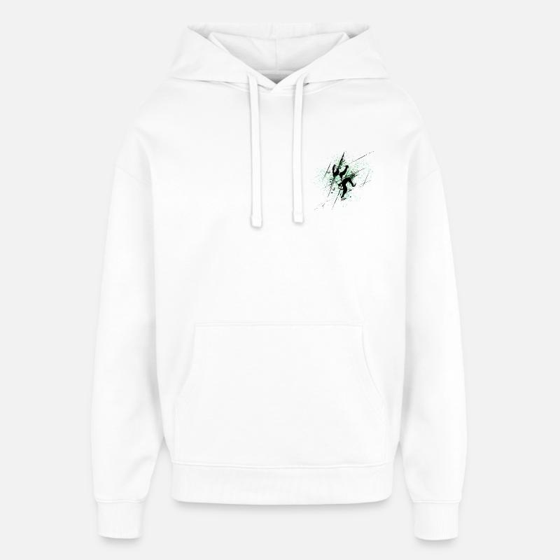 Grimpeur Vert Eclaboussures - Sweat à capuche unisexe Stanley/Stella Oversized - blanc