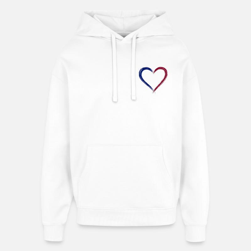 Le cœur est bâclé et écarlate - Sweat à capuche unisexe Stanley/Stella Oversized - blanc