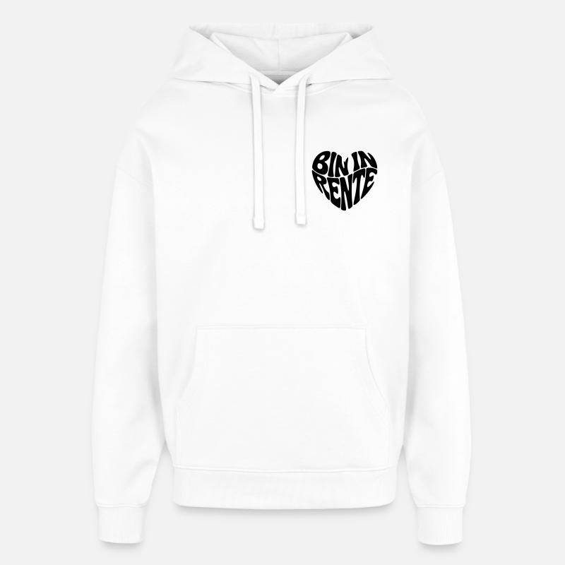 Bin in Rente - Oversized Unisex Hoodie von Stanley/Stella - Weiß