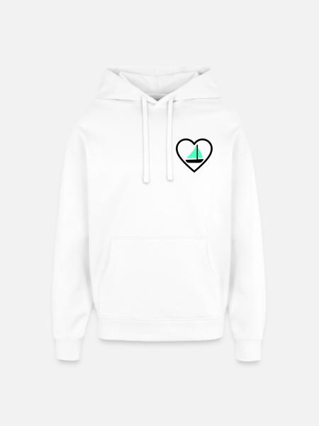 Cuore Vela – Passione Navigazione - Oversized Unisex Hoodie by Stanley/Stella - white