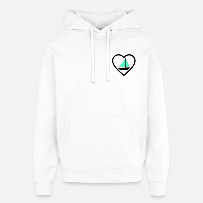 Cuore Vela – Passione Navigazione - Sweat à capuche unisexe Stanley/Stella Oversized - blanc