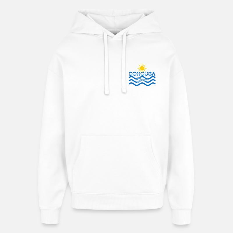 Donousa, Grèce Vagues de Soleil - Sweat à capuche unisexe Stanley/Stella Oversized - blanc