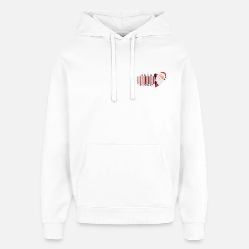 Barcodesanta Noël - Sweat à capuche unisexe Stanley/Stella Oversized - blanc