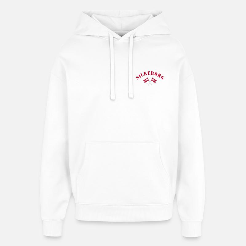 Silkeborg Danemark Drapeaux Design - Sweat à capuche unisexe Stanley/Stella Oversized - blanc