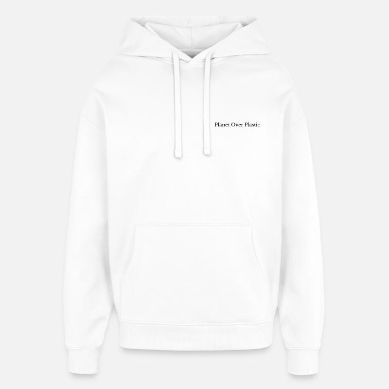 Déclaration écologique : planète sur plastique - Sweat à capuche unisexe Stanley/Stella Oversized - blanc