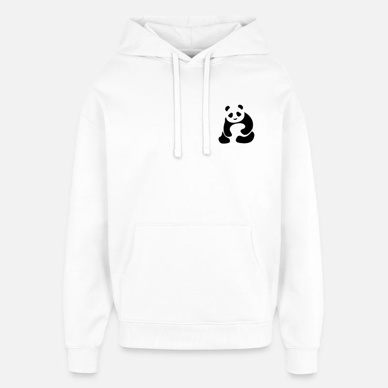 Panda - Panda Ours - Ours panda - Sweat à capuche unisexe Stanley/Stella Oversized - blanc