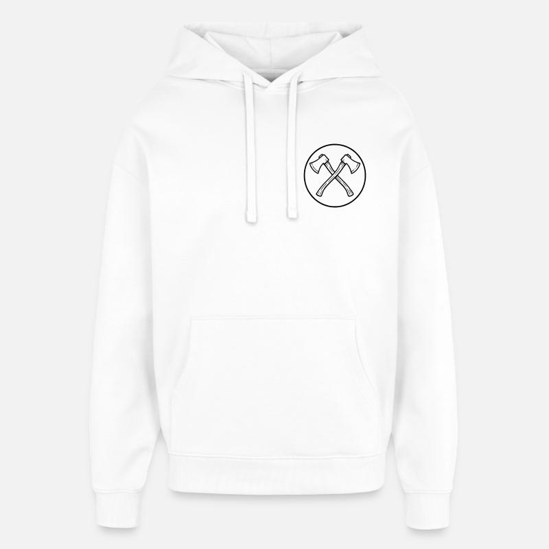 Haches croisées - Sweat à capuche unisexe Stanley/Stella Oversized - blanc