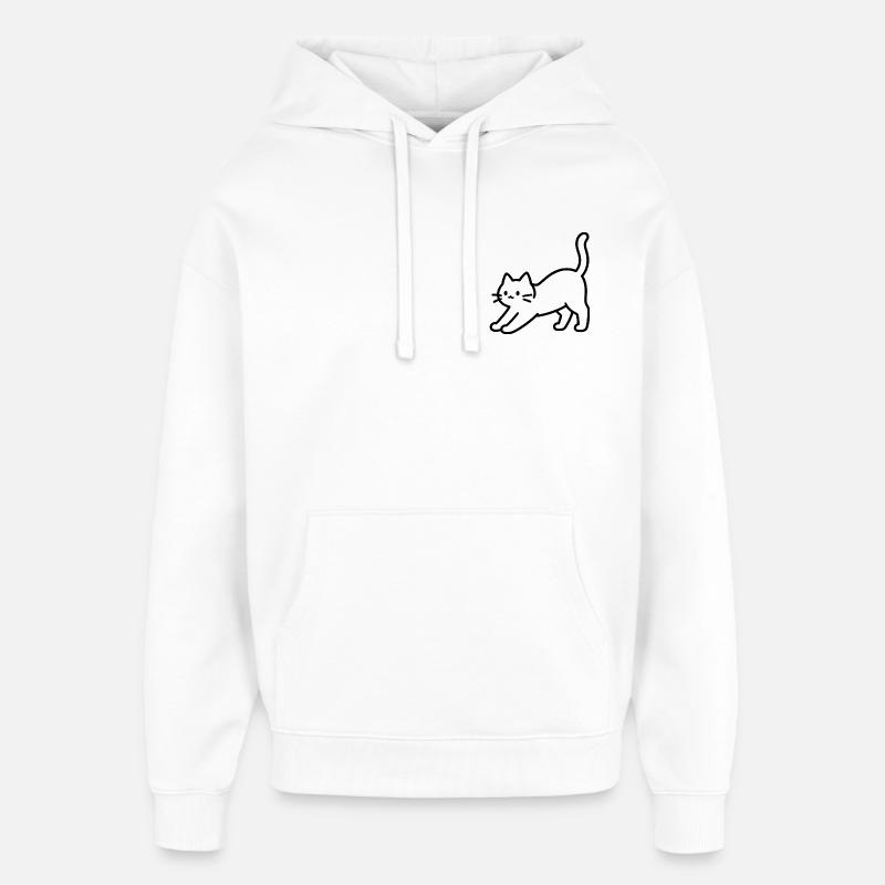 Silhouette de chats - Sweat à capuche unisexe Stanley/Stella Oversized - blanc