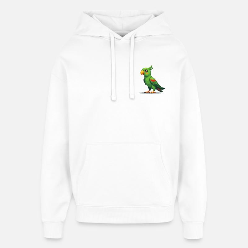 Pixel Parrot – Style rétro 8 bits - Sweat à capuche unisexe Stanley/Stella Oversized - blanc