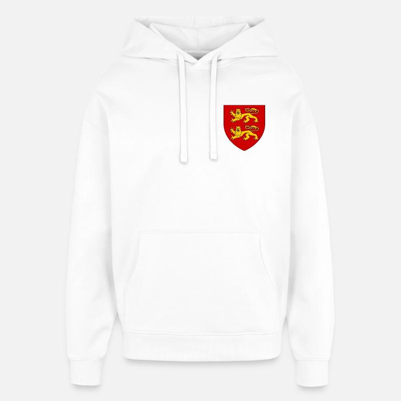 Blason héraldique de la Normandie - Sweat à capuche unisexe Stanley/Stella Oversized - blanc