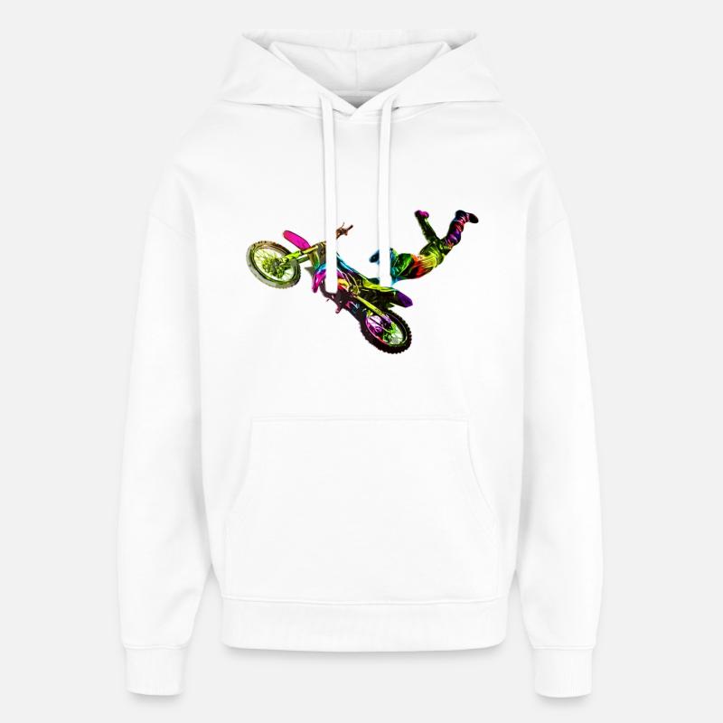Motocross de couleur - Sweat à capuche unisexe Stanley/Stella Oversized - blanc