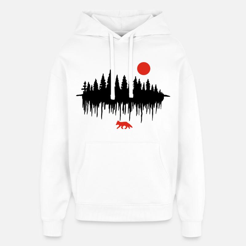 L'appel de la forêt (noir) - Sweat à capuche unisexe Stanley/Stella Oversized - blanc