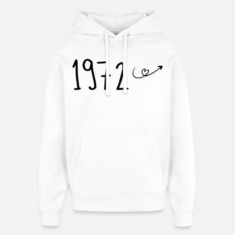 1972 Anniversaire 1972 Retro 1972 - Sweat à capuche unisexe Stanley/Stella Oversized - blanc