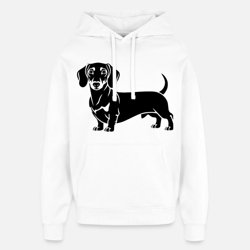 Dachshund - Oversized Unisex Hoodie by Stanley/Stella - white