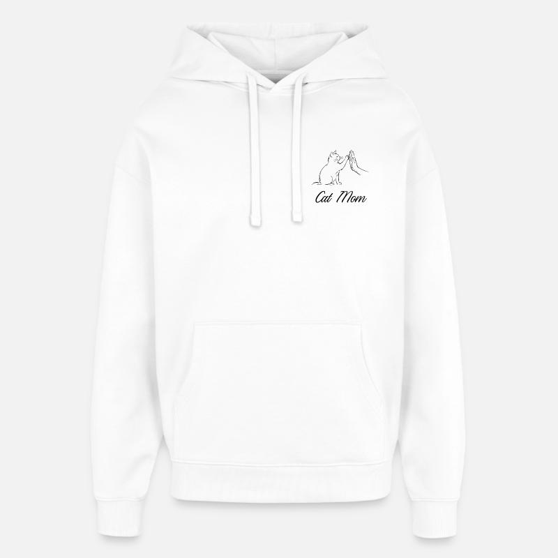 Maman chat - Sweat à capuche unisexe Stanley/Stella Oversized - blanc