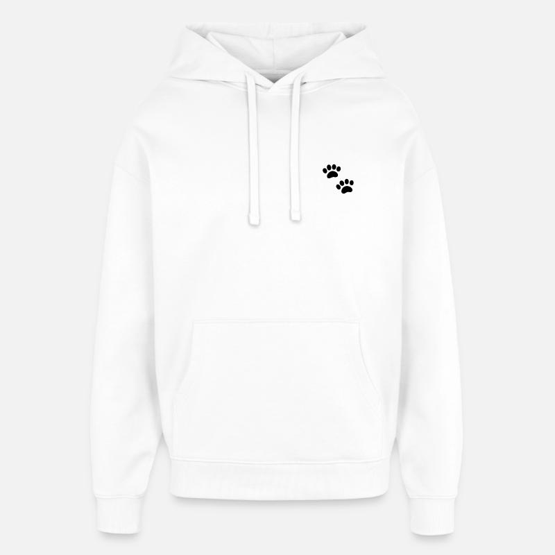 Empreinte de patte - Sweat à capuche unisexe Stanley/Stella Oversized - blanc