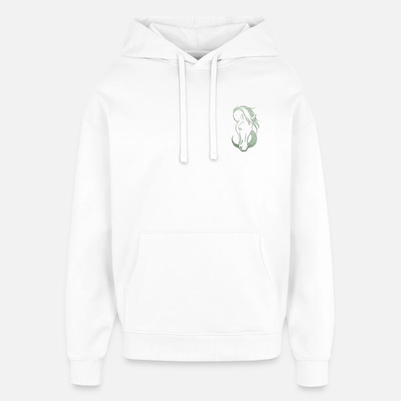 silhouette Cheval amour infini  - Sweat à capuche unisexe Stanley/Stella Oversized - blanc