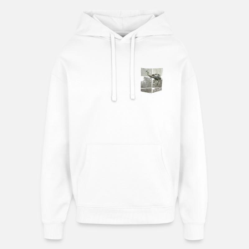 Conception de poches poitrine avec Nandu - Sweat à capuche unisexe Stanley/Stella Oversized - blanc