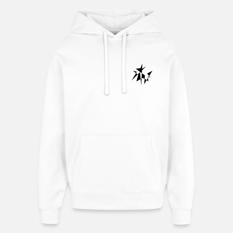 Étoiles asymétriques abstraites en noir - Sweat à capuche unisexe Stanley/Stella Oversized - blanc