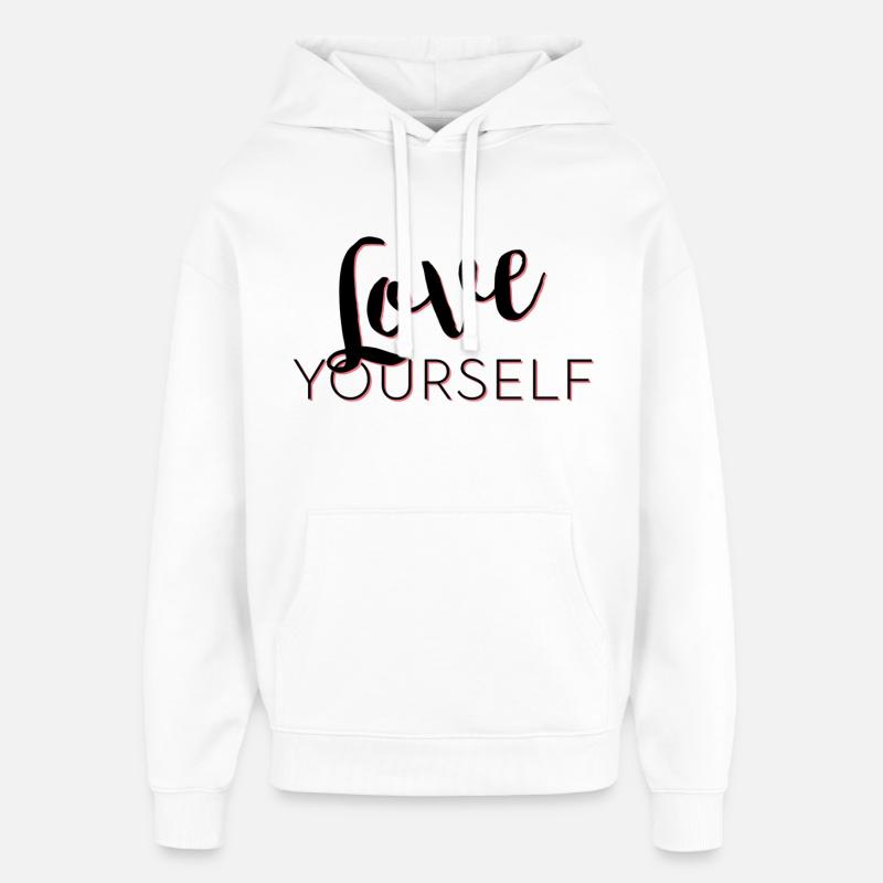Love Yourself lettrage Pascal Voggenhuber - Sweat à capuche unisexe Stanley/Stella Oversized - blanc