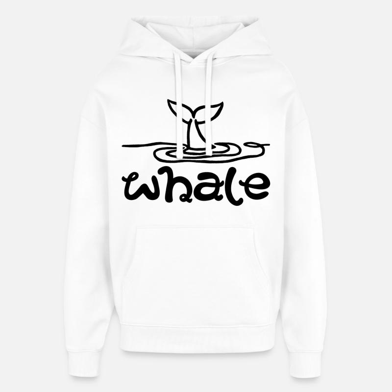 Le signe de la baleine - Sweat à capuche unisexe Stanley/Stella Oversized - blanc