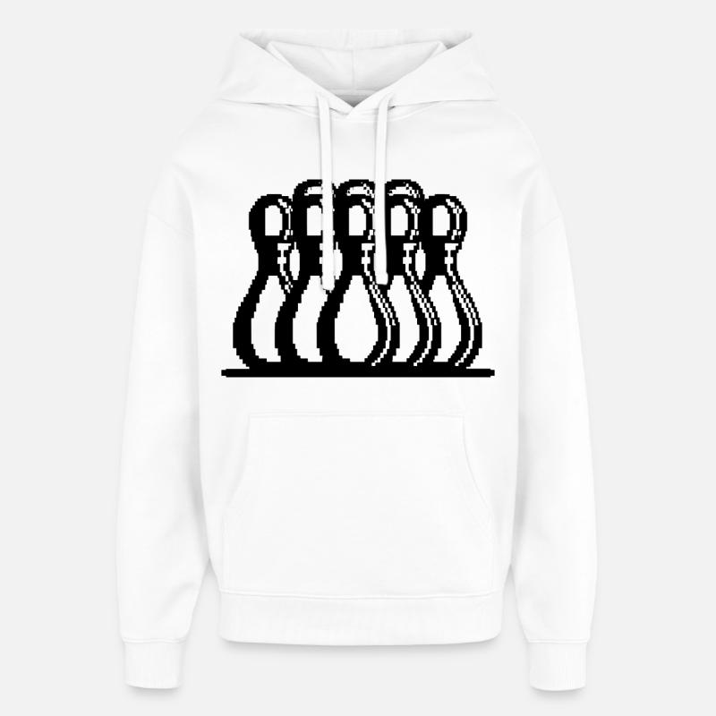 Bowling Pixel Art - Sweat à capuche unisexe Stanley/Stella Oversized - blanc