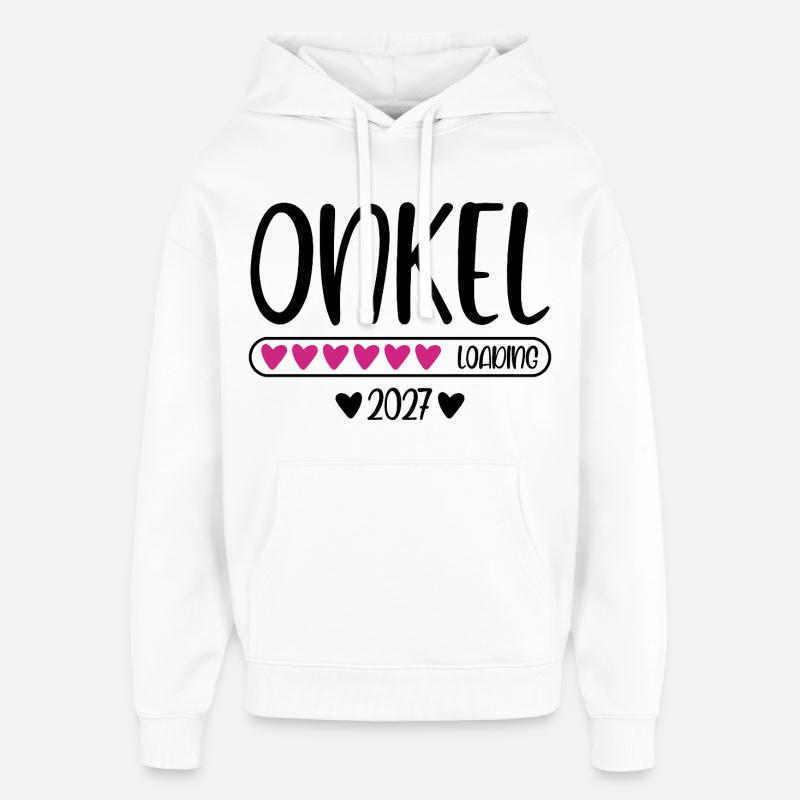 Uncle 2027 loading heart loading bar - Oversized Unisex Hoodie by Stanley/Stella - white