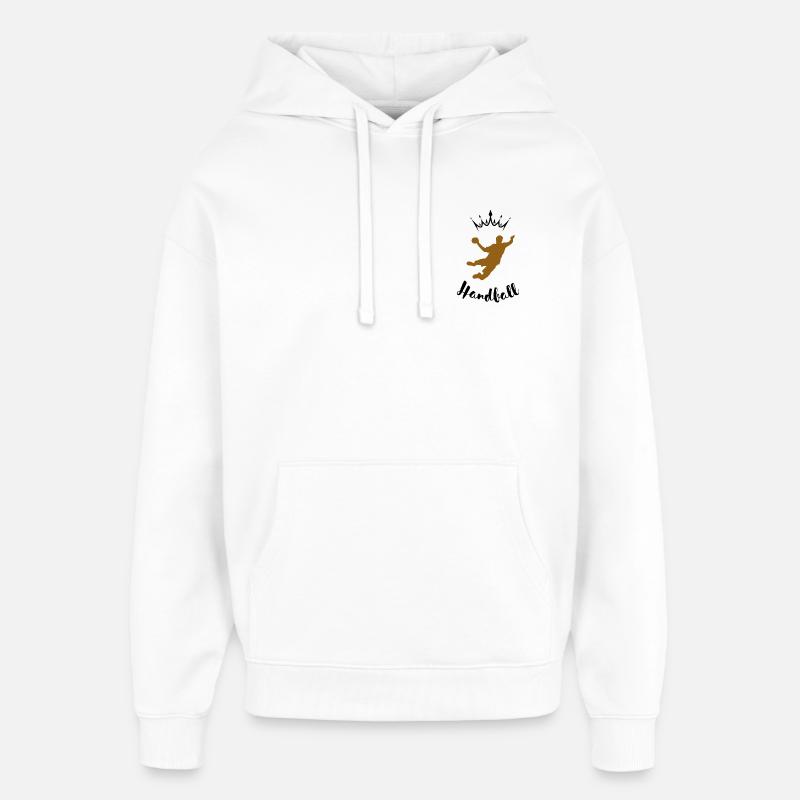 Silhouette athlète de hand - Sweat à capuche unisexe Stanley/Stella Oversized - blanc