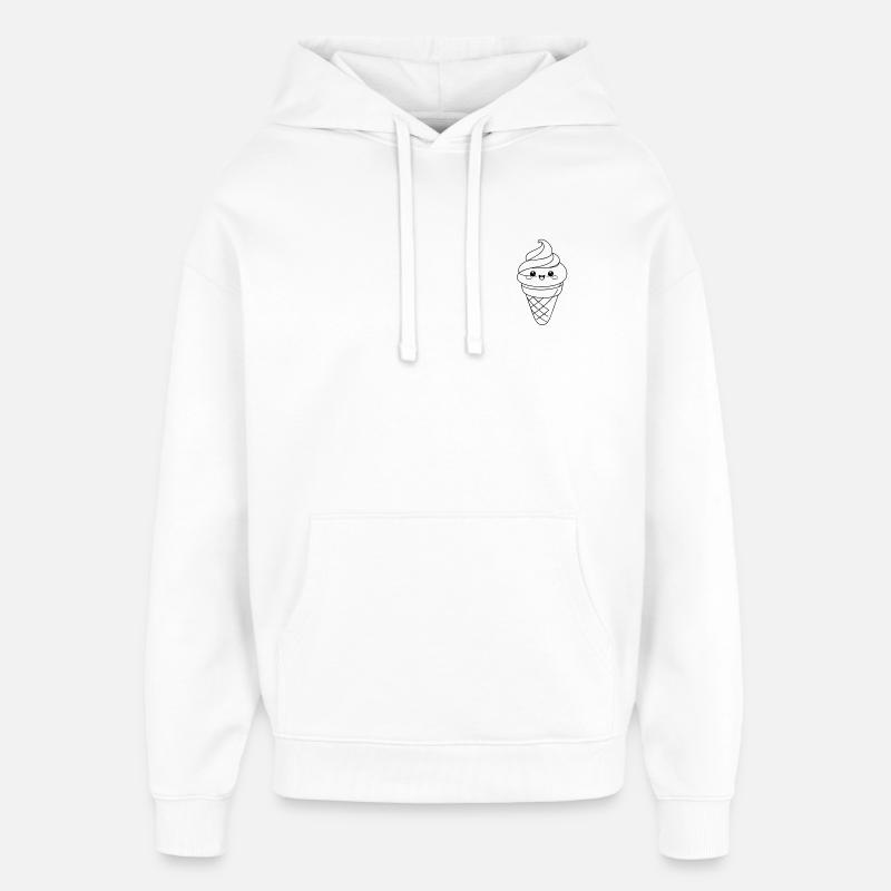 Softeis Eiscreme Icon Minimal Statement - Oversized Unisex Hoodie by Stanley/Stella - white