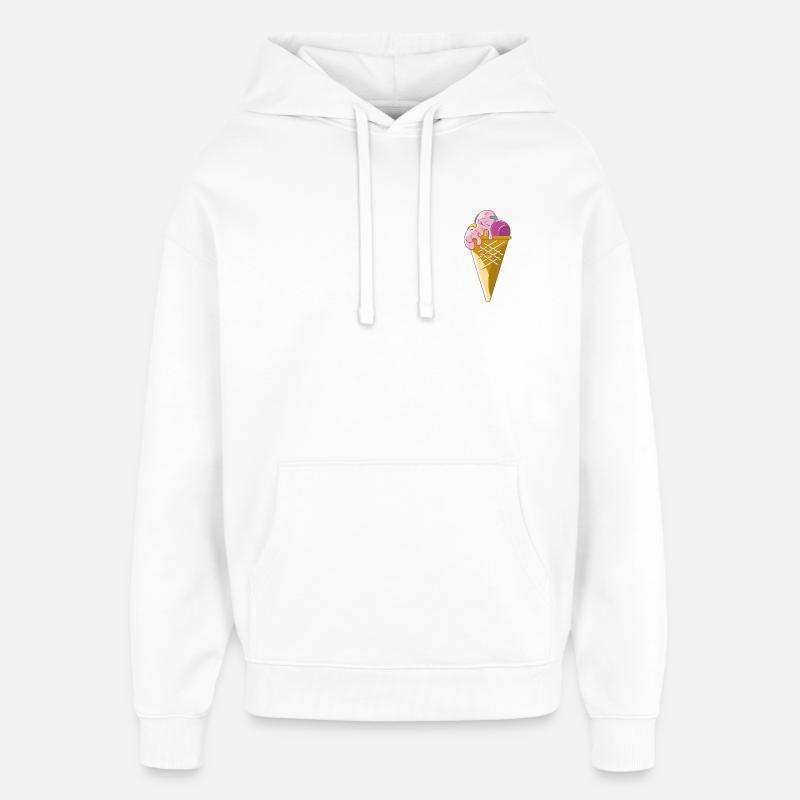 Eiscreme in der Waffel - Oversized Unisex Hoodie von Stanley/Stella - Weiß