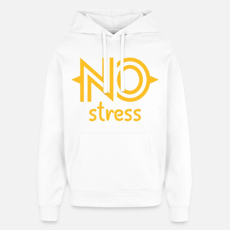 NO stress - Sweat à capuche unisexe Stanley/Stella Oversized - blanc