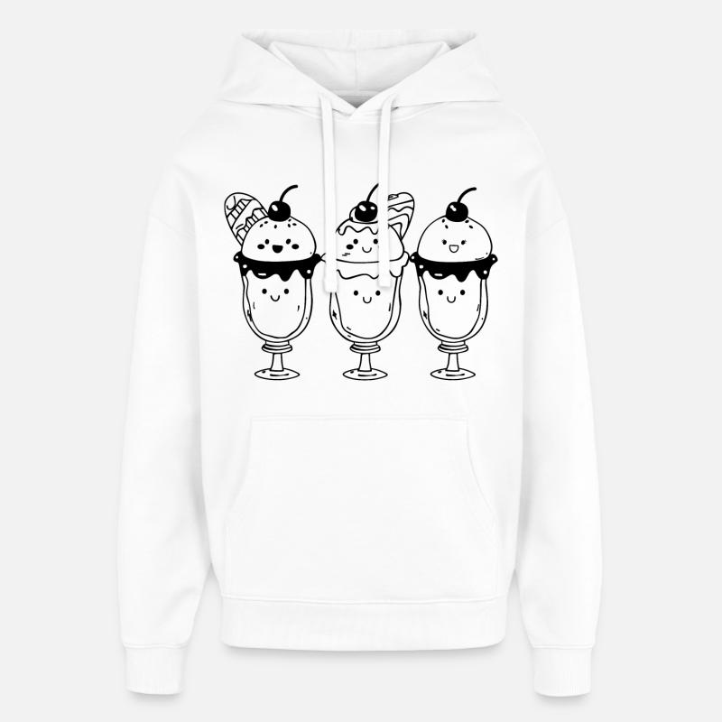 Cartoon Eisbecher - Oversized Unisex Hoodie von Stanley/Stella - Weiß