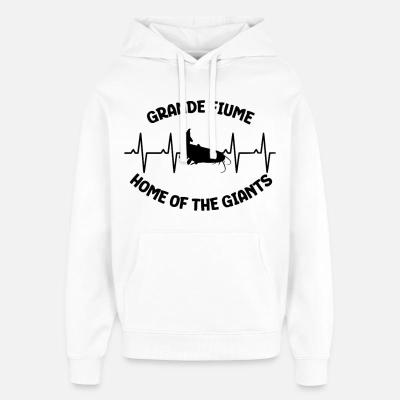Poisson-chat – Grande Fiume – Maison des Géants - Sweat à capuche unisexe Stanley/Stella Oversized - blanc