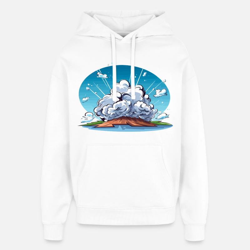 Comic Explosion im Landschaftspanorama - Oversized Unisex Hoodie von Stanley/Stella - Weiß