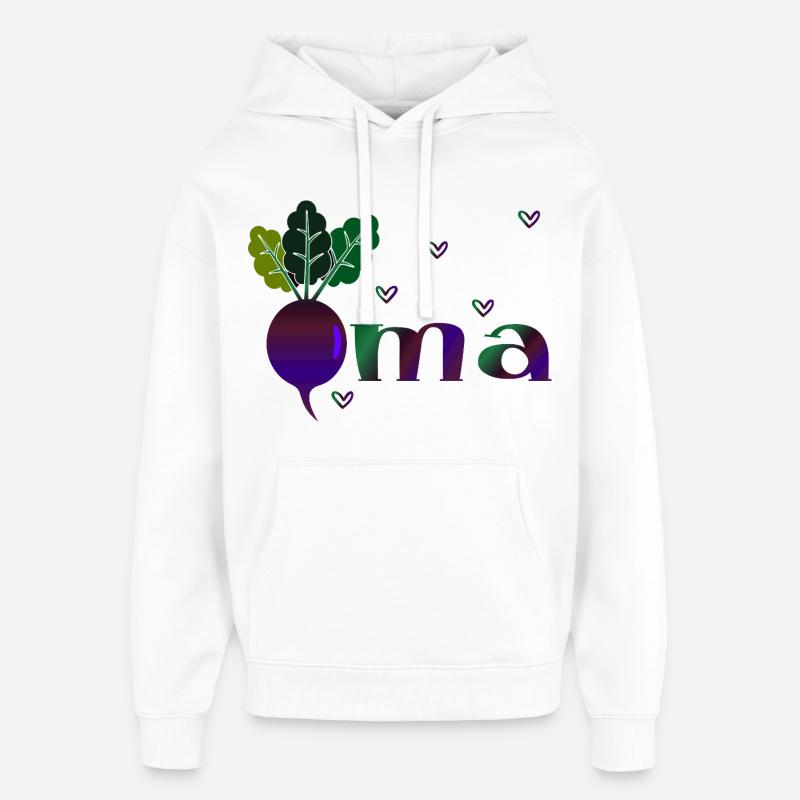 Grand-mère Jardinière - Betterave - Sweat à capuche unisexe Stanley/Stella Oversized - blanc