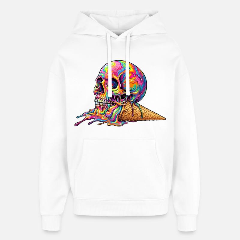 Cream Skull - Sweat à capuche unisexe Stanley/Stella Oversized - blanc