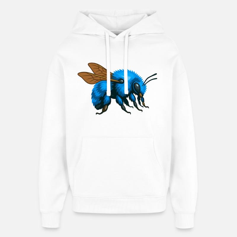 Bourdon bleu à droite - Sweat à capuche unisexe Stanley/Stella Oversized - blanc