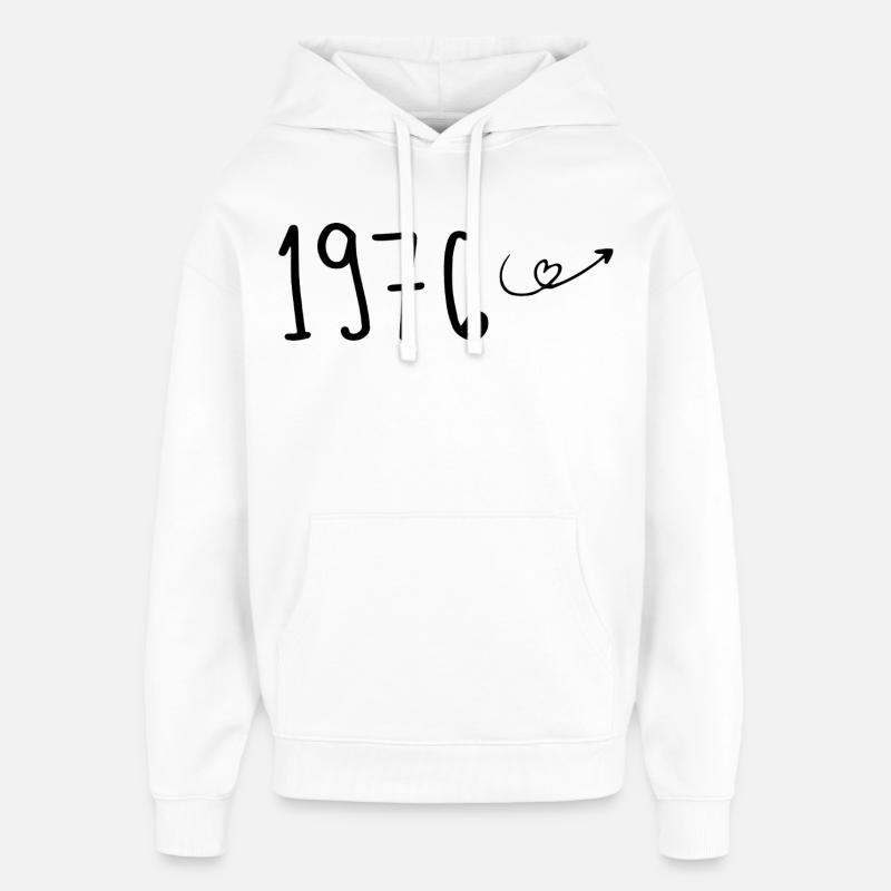 1976 Anniversaire 1976 Retro 1976 - Sweat à capuche unisexe Stanley/Stella Oversized - blanc