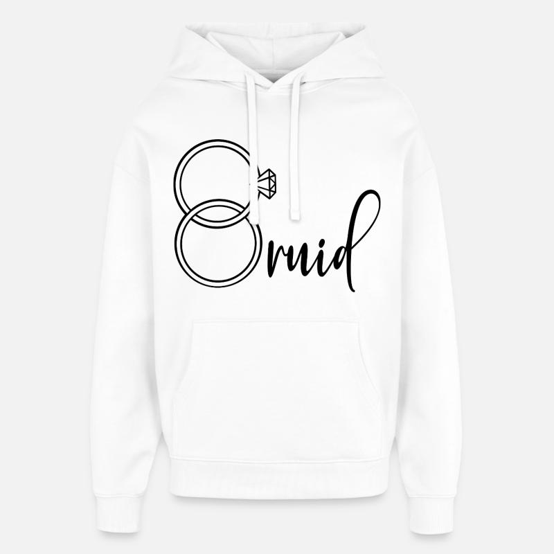 Bagues de fiançailles pour mariée - Sweat à capuche unisexe Stanley/Stella Oversized - blanc